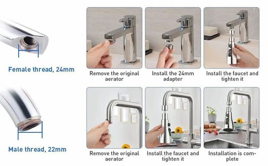 Stainless Steel 360 Degree Movable Faucet Aerator