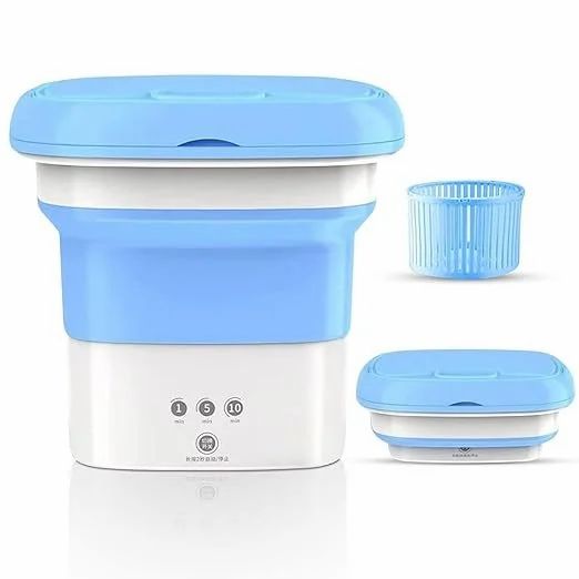 Blue Mini Foldable Washing Machine