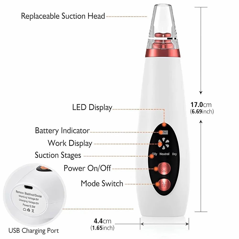 6 In 1 Derma Suction Electric Blackhead Remover