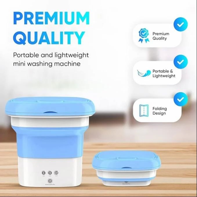 Blue Mini Foldable Washing Machine
