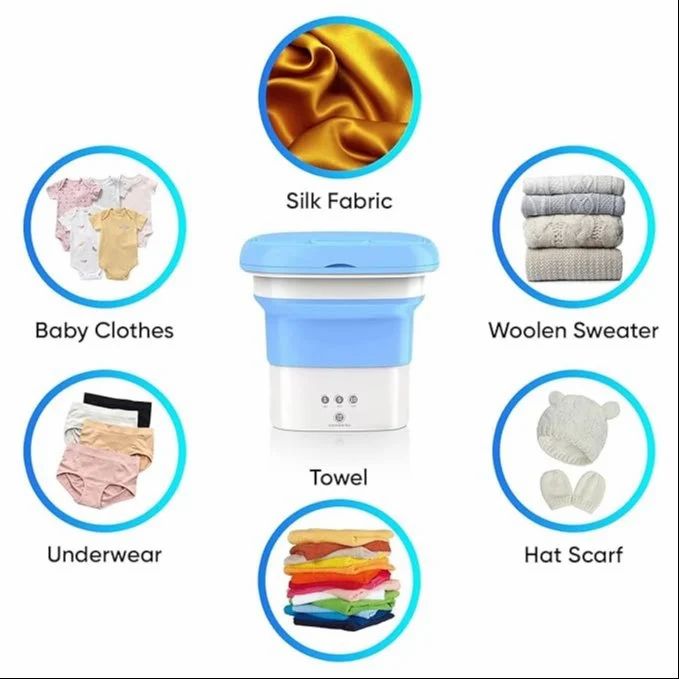 Blue Mini Foldable Washing Machine