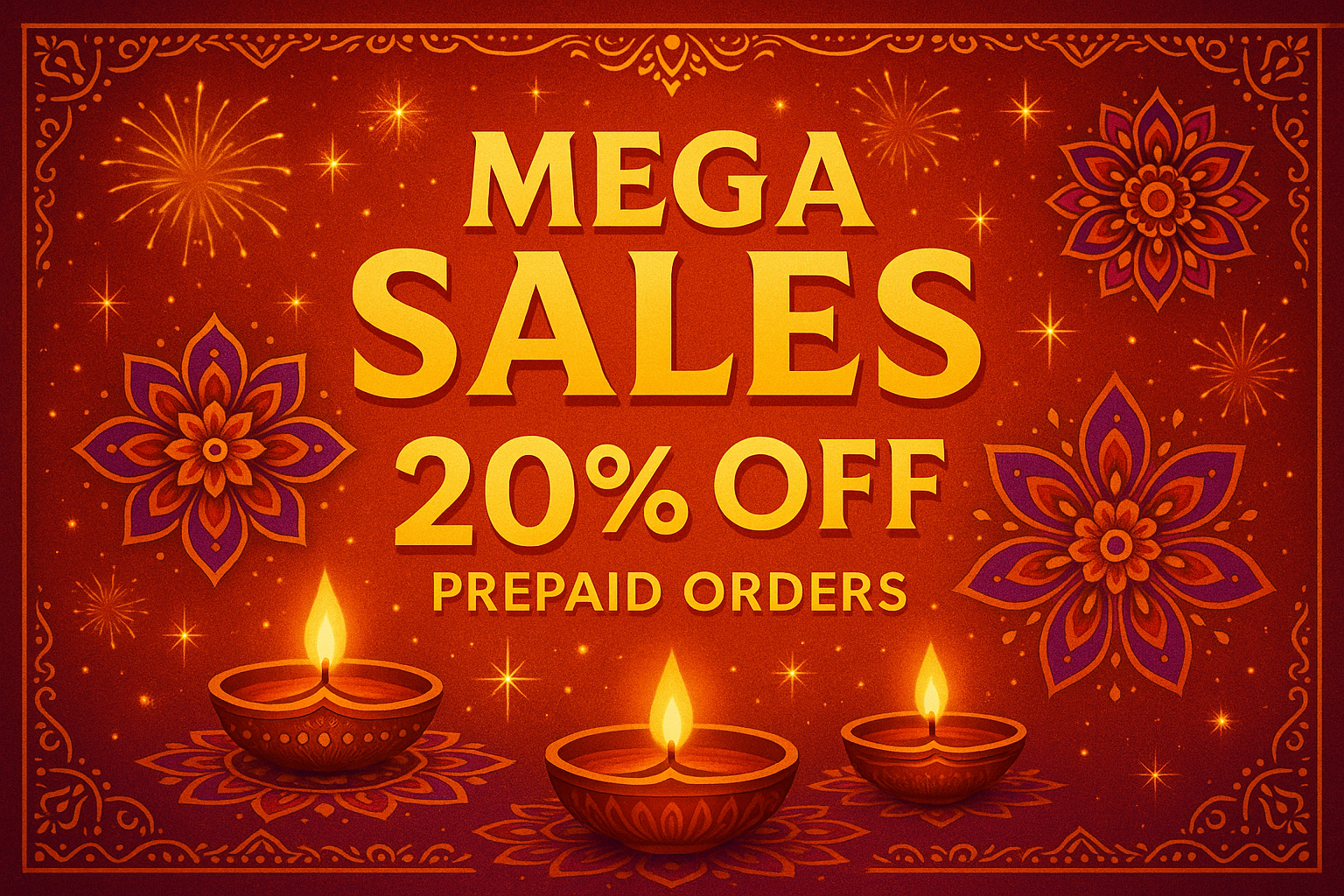 diwali mega sales 20% prepaid
