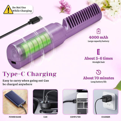 RECHARGEABLE MINI HAIR STRAIGHTENER, Type: Plate